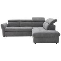 ECKSOFA in Mikrofaser Graubraun  - Graubraun/Schwarz, Design, Kunststoff/Textil (254/224cm) - Livetastic