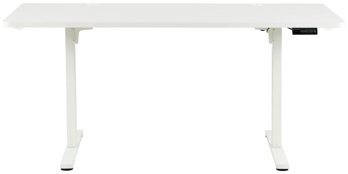 SCHREIBTISCH 160/80/72/118 cm Weiss höhenverstellbar elektrisch höhenverstellbar  - Weiss, Modern, Holzwerkstoff/Metall (160/80/72/118cm) - Livetastic