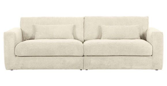 BIGSOFA Cord Beige  - Beige/Schwarz, KONVENTIONELL, Kunststoff/Textil (260/66/115cm) - Carryhome