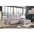 Ecksofa Flachgewebe Rücken echt - Chromfarben/Grau, Design, Textil (257/178cm) - Carryhome