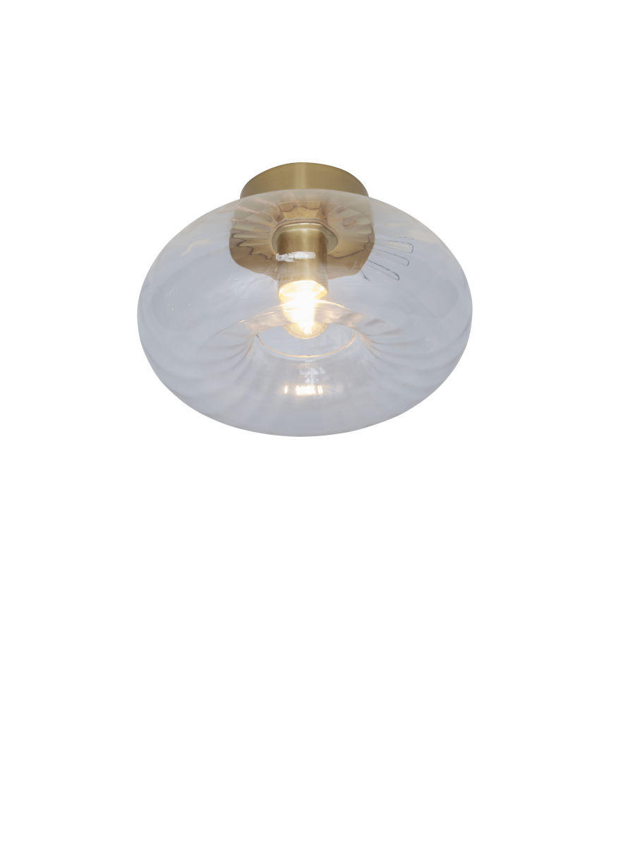 Decken-und Wandleuchte Brussels 28 cm  - Transparent/Goldfarben, Basics, Glas/Metall (28cm) - It's about Romi
