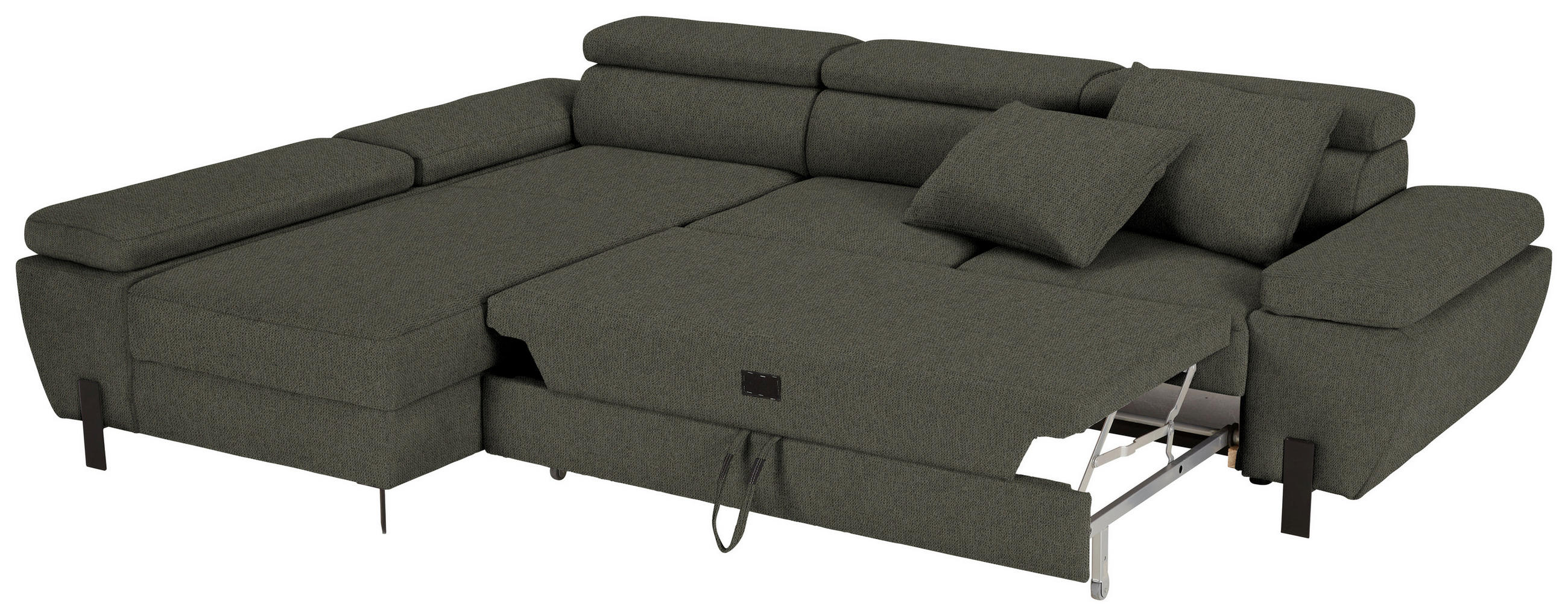 HÖRNSOFFA i vävt tyg mörkgrön  - grön/ljusgrå, Modern, metall/textil (93/90/277cm) - MID.YOU
