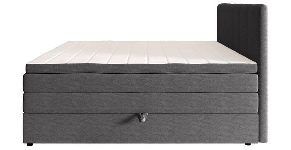 BOXSPRINGBETT 200/200 cm,  in Anthrazit, gepolstertes Kopfteil, Bettkasten, Topper, Matratzen, H2 + H3 = mittel + fest  - Anthrazit/Schwarz, KONVENTIONELL, Kunststoff/Textil (200/200cm) - Esposa
