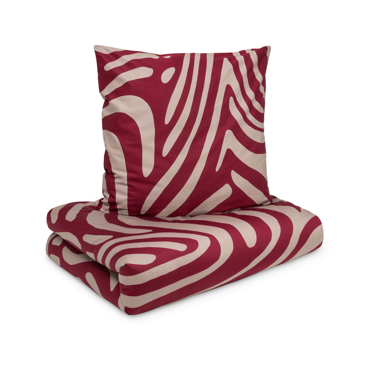 BETTWÄSCHE Makosatin 135/200 cm  - Bordeaux/Beige, Basics, Textil (135/200cm) - S. Oliver