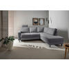 ECKSCHLAFSOFA in Dunkelgrau Textil   - Dunkelgrau/Schwarz, Modern, Holz/Textil (242/200cm) - Livetastic