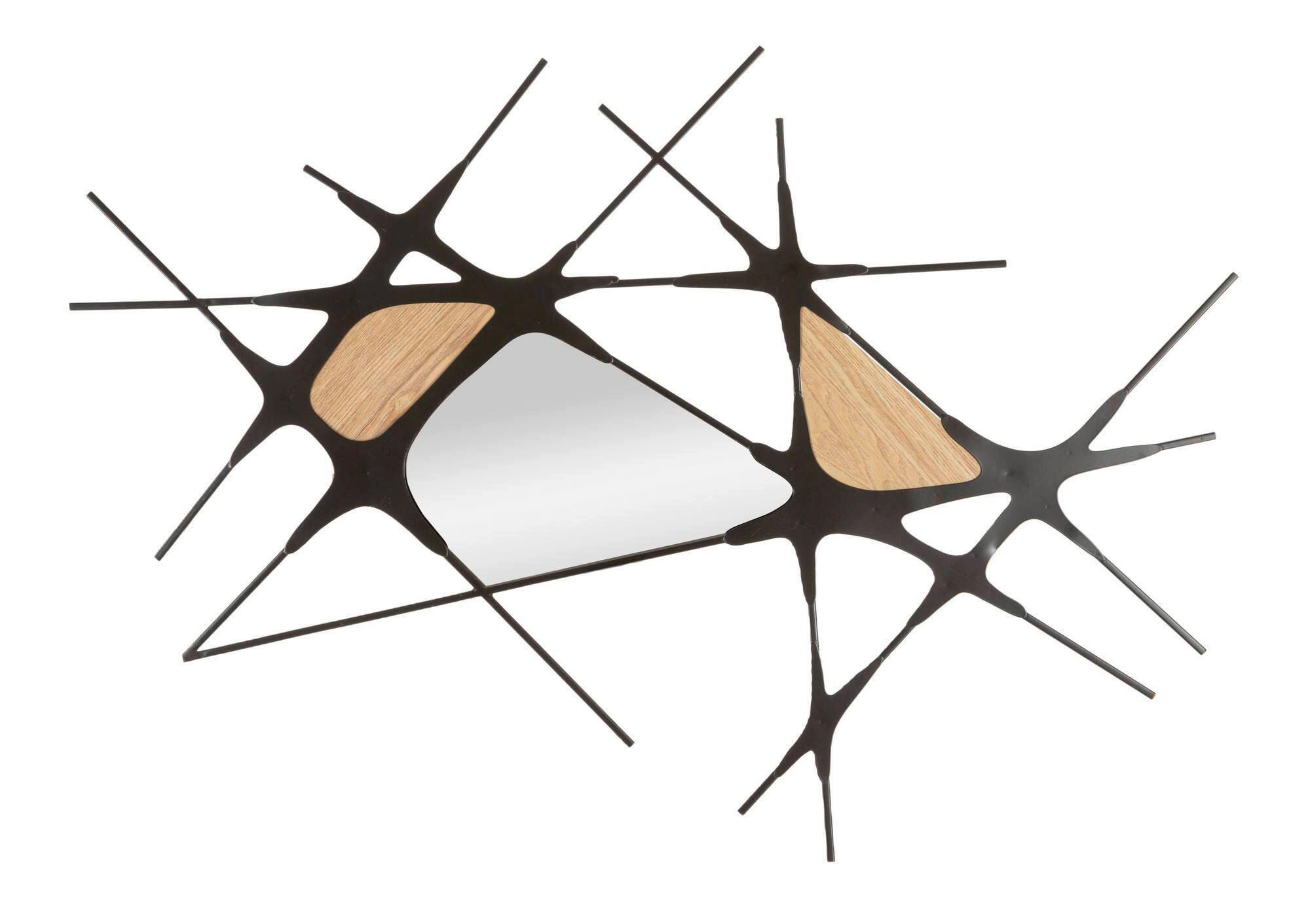 WANDDEKO  114/80/2 cm   - Schwarz/Naturfarben, Basics, Holzwerkstoff/Metall (114/80/2cm)