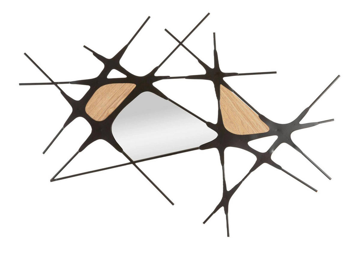 WANDDEKO  114/80/2 cm   - Schwarz/Naturfarben, Basics, Holzwerkstoff/Metall (114/80/2cm)