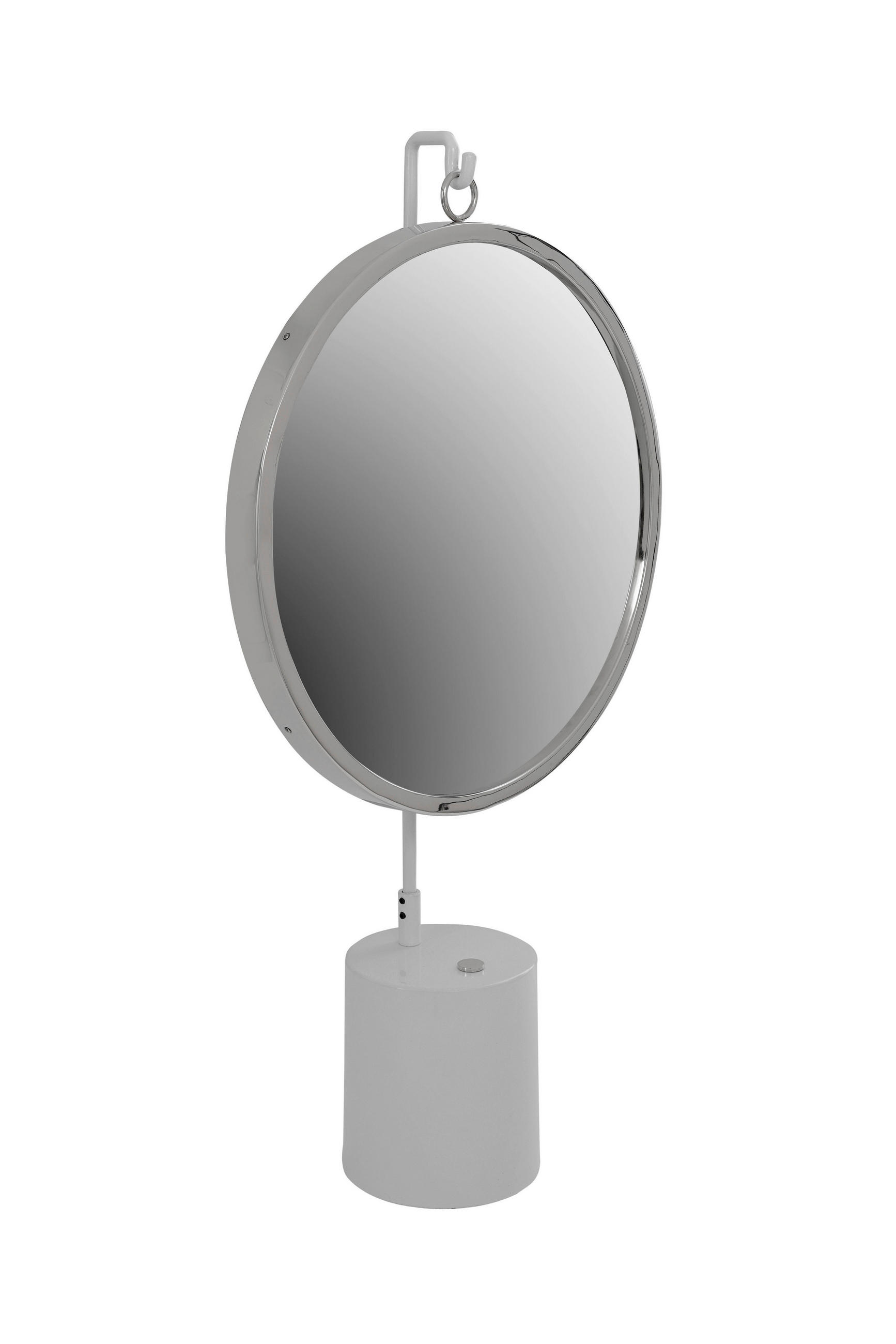 Tischspiegel Eleganca H: 75 cm Metallrahmen Silberfarben/Weiß