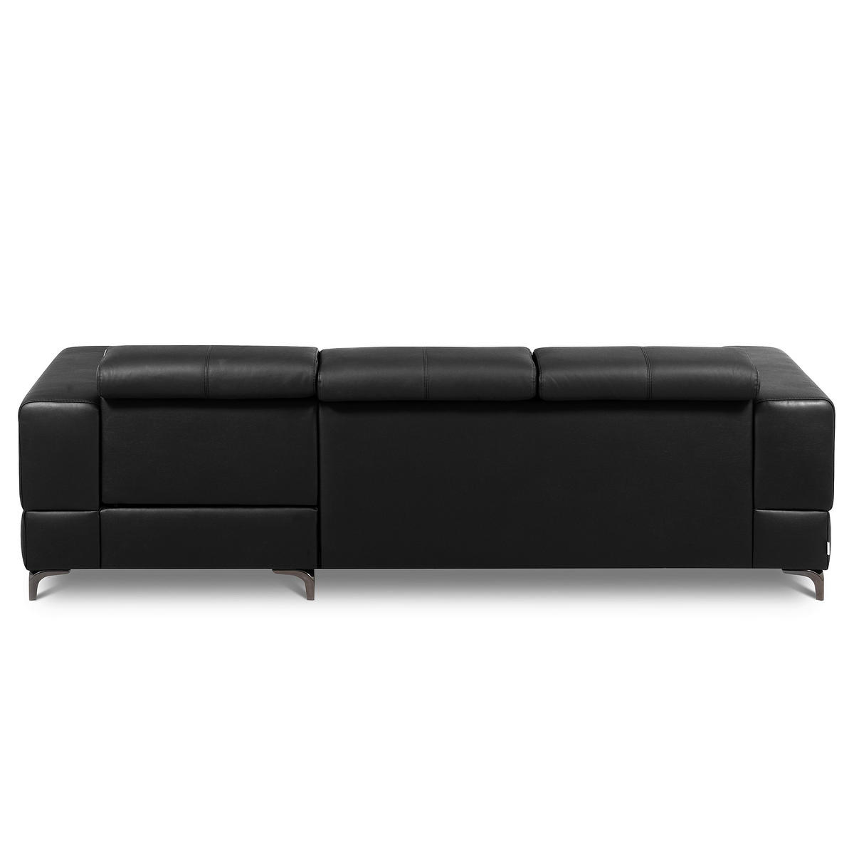 ECKSOFA  in Lederlook Echtleder Schwarz  - Schwarz, Design, Leder/Textil (247/173cm) - Livetastic