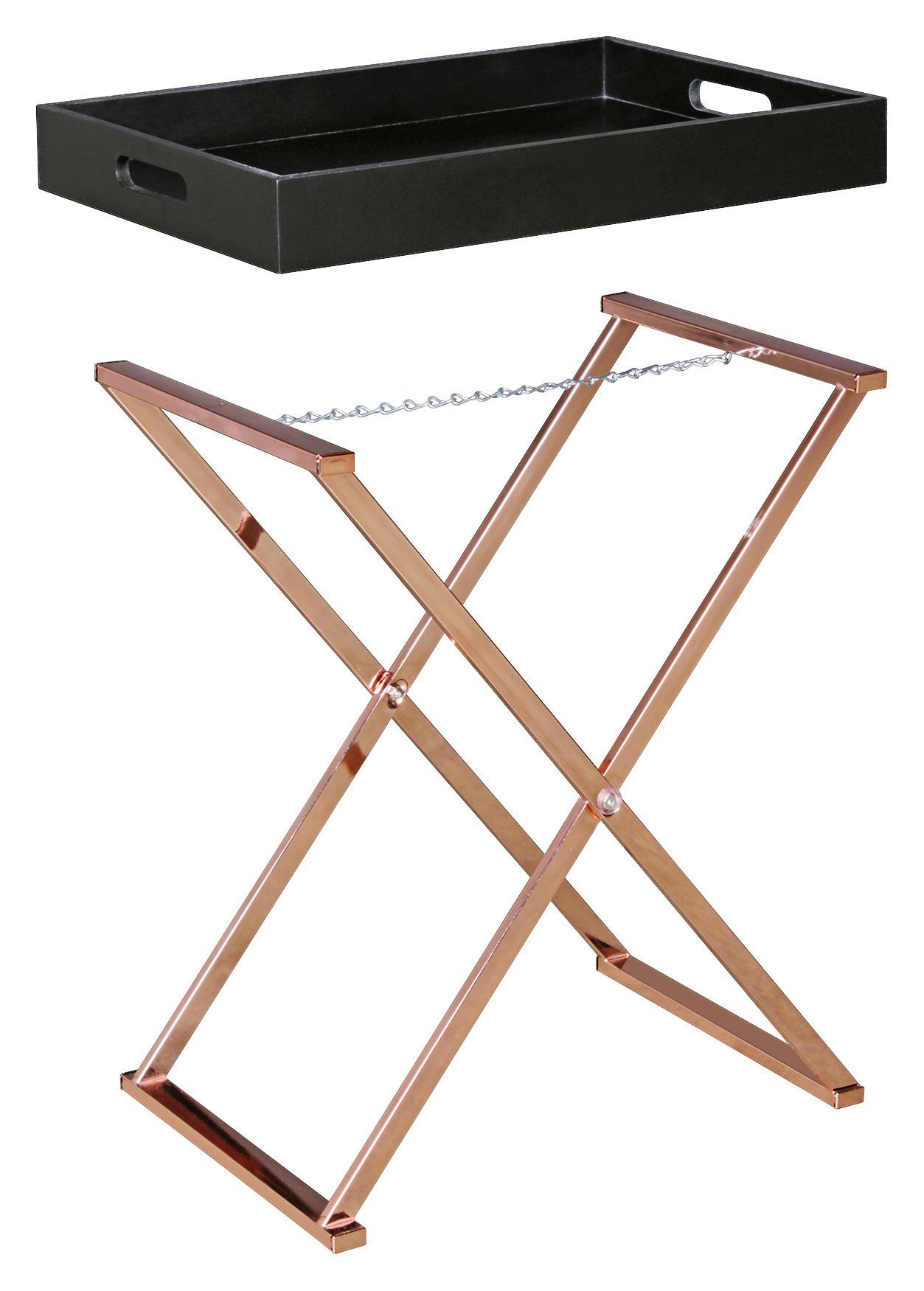 BEISTELLTISCH rechteckig Schwarz  - Schwarz/Kupferfarben, Design, Metall (48/34/61cm) - MID.YOU