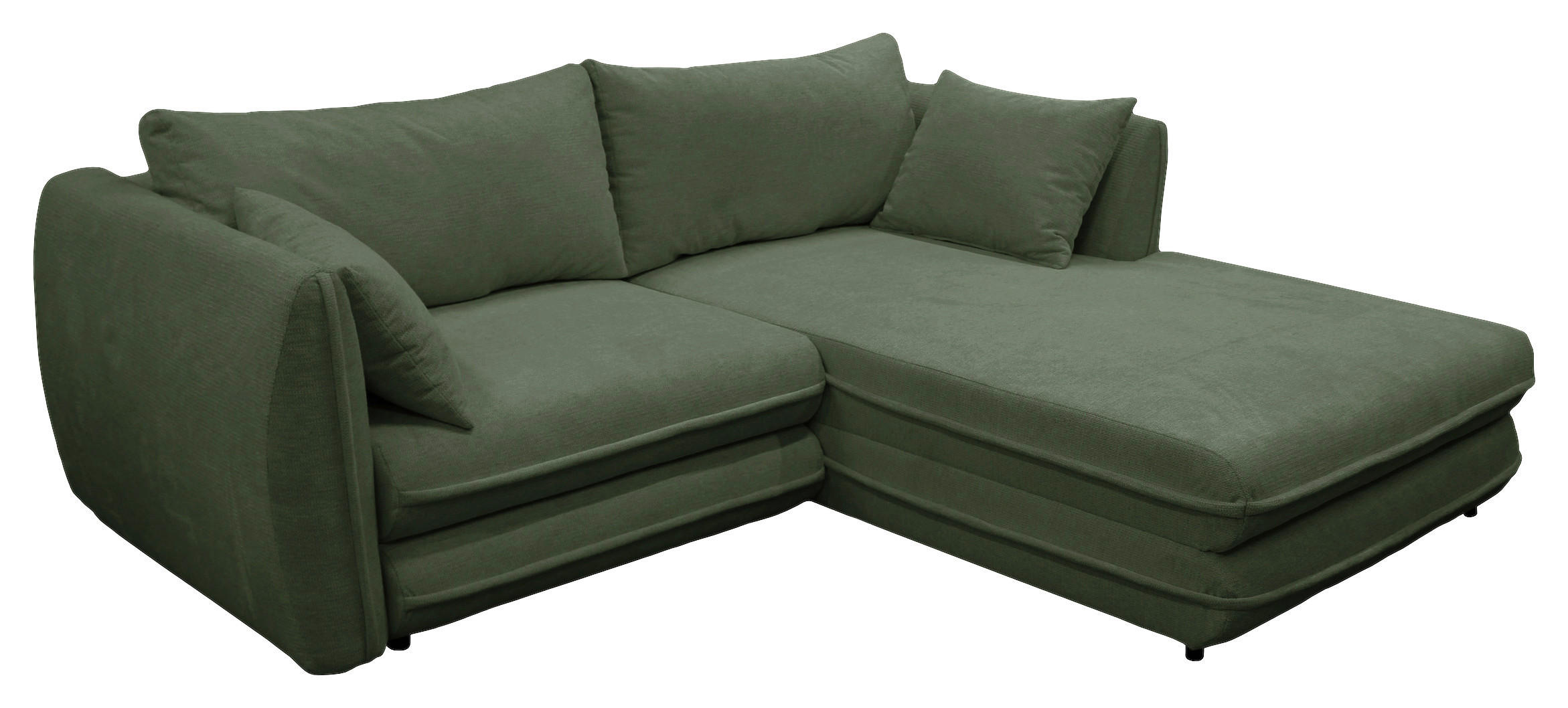 ECKSOFA Grün Struktur  - Schwarz/Grün, Design, Kunststoff/Textil (240/201cm) - MID.YOU