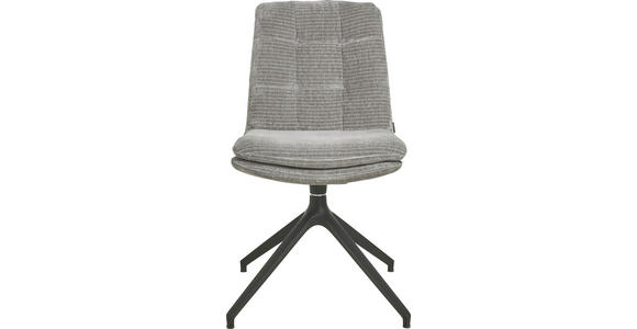 STUHL in Chenille Textil - Schwarz/Grau, Design, Textil/Metall (49/90/68cm) - Johann Jakob
