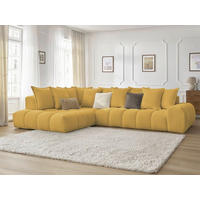 ECKSOFA Ottomane links  EVEREST Gelb Flachgewebe  - Gelb/Schwarz, MODERN, Kunststoff/Textil (210/352cm) - Livetastic