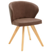 STOL, les, tekstil rjava - hrast/rjava, Design, tekstil/les (53/78/57cm) - Voleo