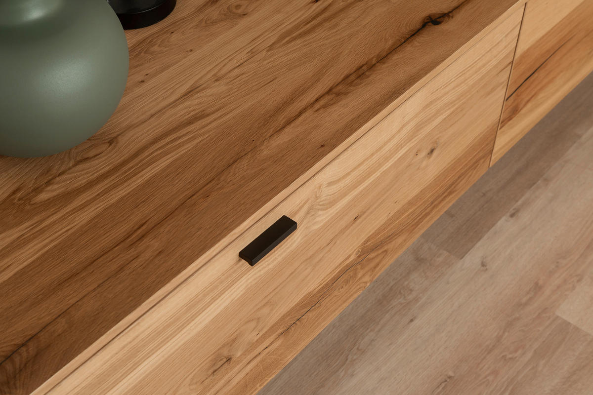 LOWBOARD Anthrazit, Eichefarben  242/53,5/53 cm  - Eichefarben/Anthrazit, Design, Holz/Metall (242/53,5/53cm) - Schöner Wohnen