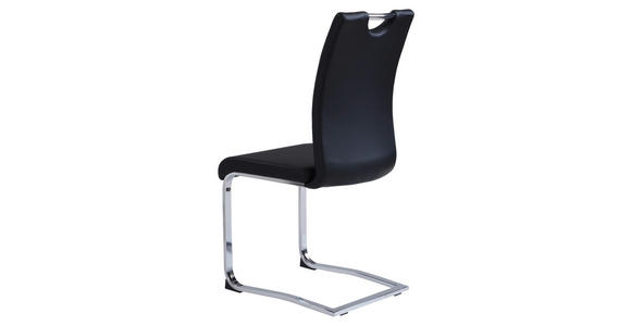 SCHWINGSTUHL in Lederlook - Chromfarben/Schwarz, Design, Textil/Metall (42/97/55cm) - Carryhome