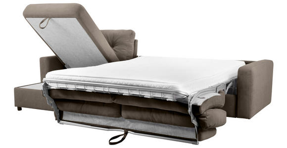 ECKSOFA Braun Webstoff Schlaffunktion, Rücken echt, Matratze, Rückenkissen, Bettkasten  - Schwarz/Braun, KONVENTIONELL, Kunststoff/Textil (160/270cm) - Carryhome
