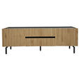 LOWBOARD LINO in 150/50/40 cm - Eichefarben/Schwarz, Design, Holzwerkstoff/Metall (150/50/40cm) - Xora