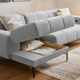 ECKSOFA in Chenille Hellgrau  167/311 cm  - Hellgrau/Schwarz, Design, Textil/Metall (167/311cm) - Xora