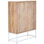 HIGHBOARD 100/135/40 cm  - Weiß/Naturfarben, Design, Holz/Metall (100/135/40cm) - Ambia Home