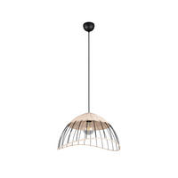 HÄNGLAMPA 48/150 cm  - svart/naturfärgad, Design, metall/trä (48/150cm)