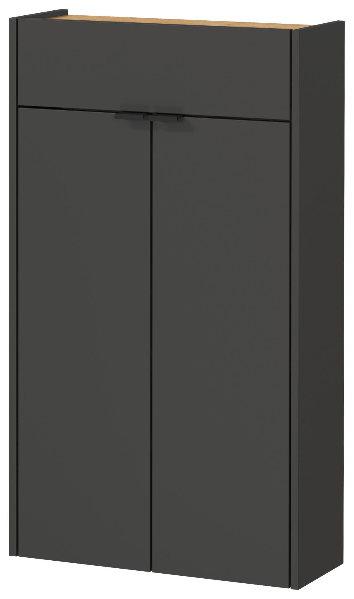 GARDEROBE 3-teilig  in 86/200/22 cm  - Eichefarben/Graphitfarben, Design, Glas/Holzwerkstoff (86/200/22cm)