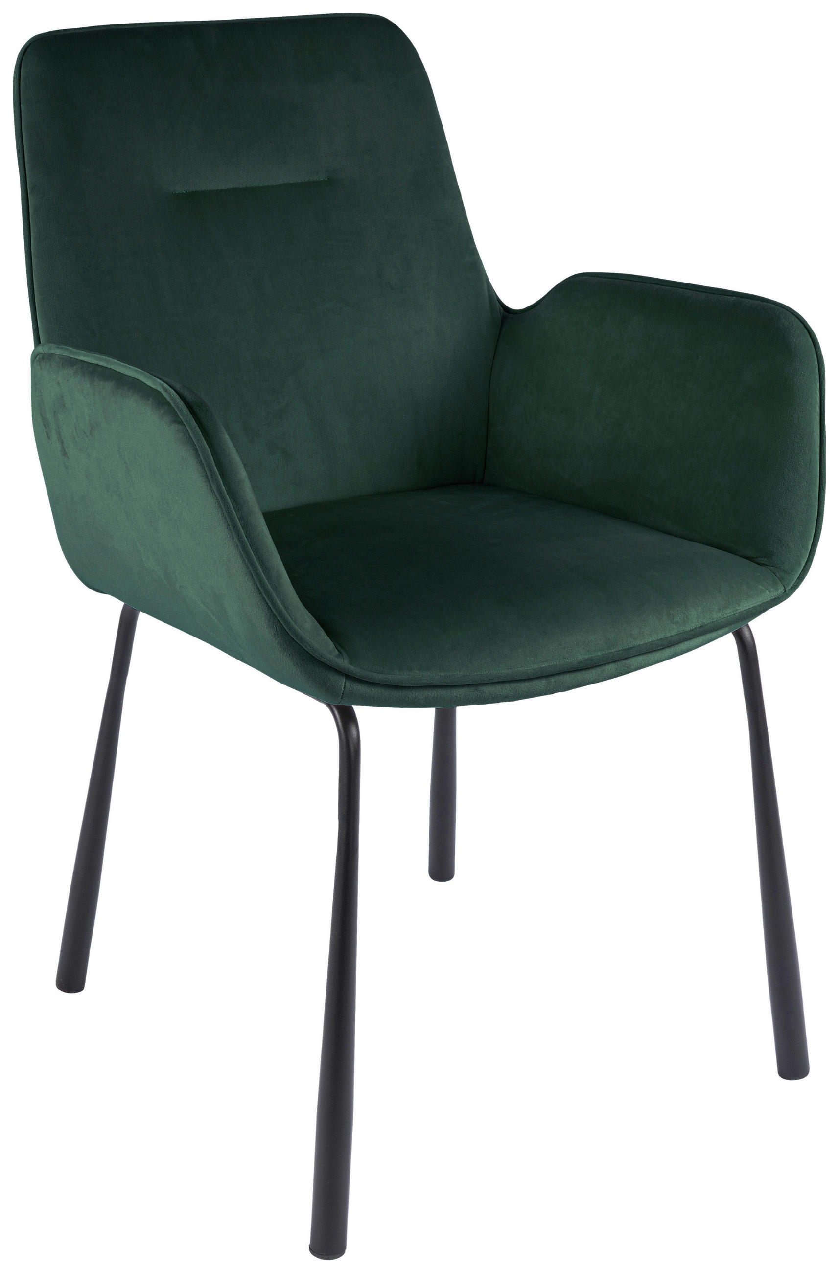 ŽIDLE S PODRUČKAMI, samet, zelená - černá/zelená, Moderní, kov/textil (57/87/58,5cm) - MID.YOU