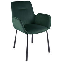 ŽIDLE S PODRUČKAMI, samet, zelená - černá/zelená, Moderní, kov/textil (57/87/58,5cm) - MID.YOU