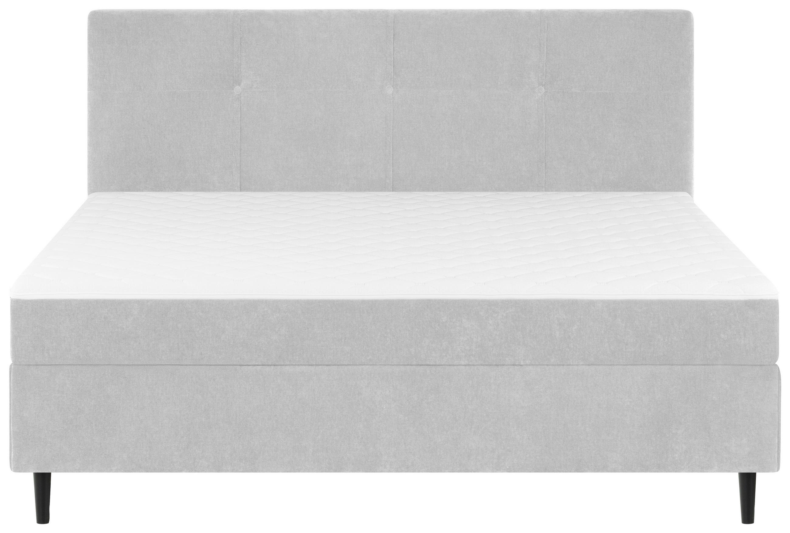 BOXBETT 180/200 cm  in Silberfarben  - Silberfarben/Schwarz, KONVENTIONELL, Holz/Textil (180/200cm) - Welnova