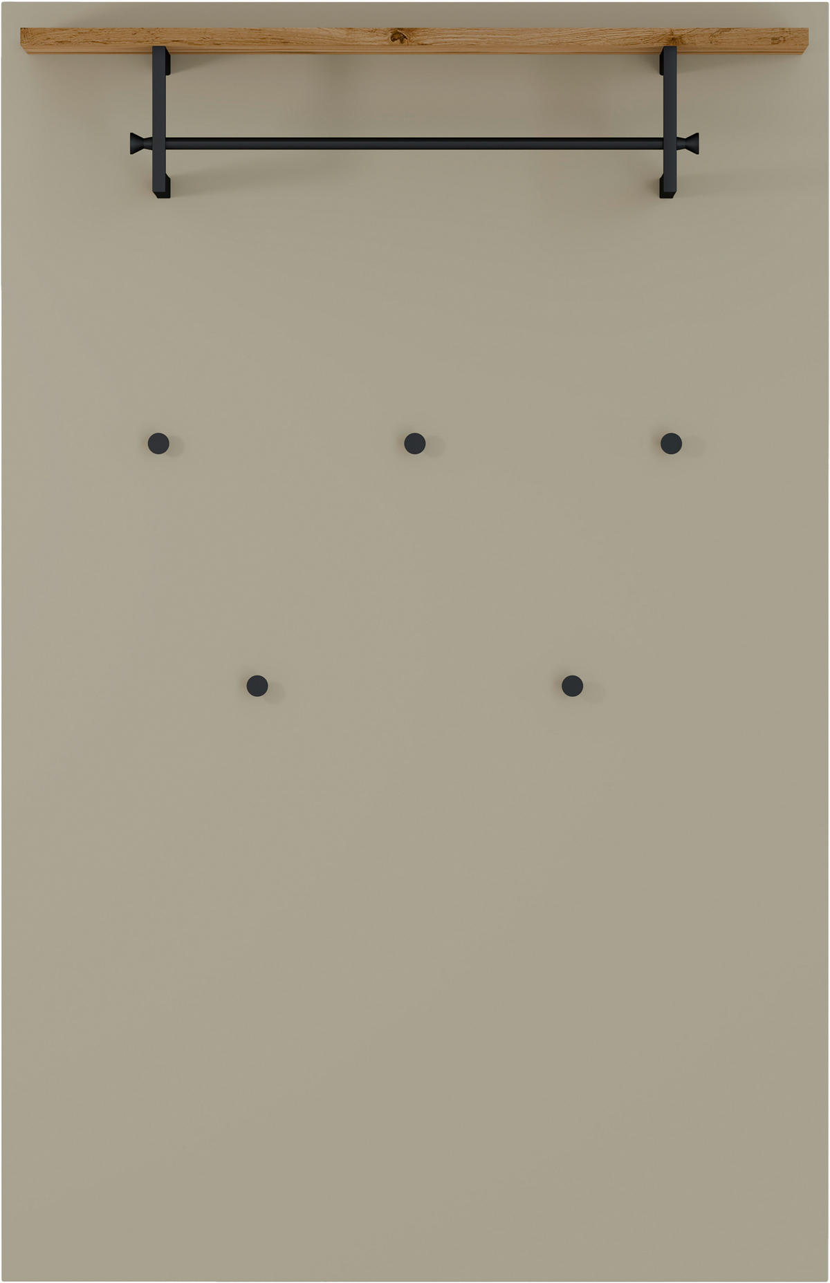 GARDEROBNI PANEL  boje pijeska, boje hrasta, crna   drvni materijal  - boje hrasta/boje pijeska, Design, drvni materijal (92/143/29cm) - Dieter Knoll