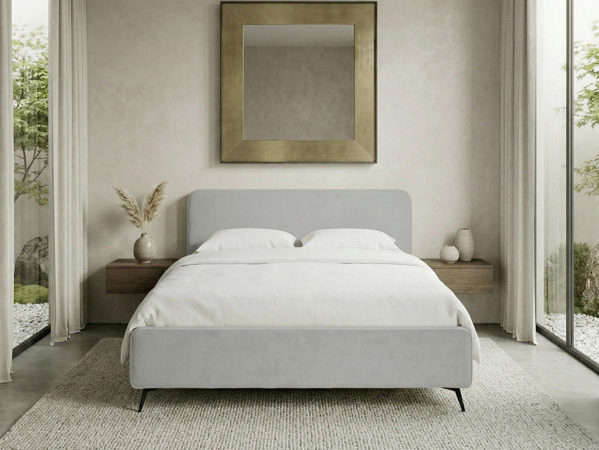 POLSTERBETT Hellgrau 140/200 cm  - Hellgrau/Schwarz, MODERN, Holz/Textil (140/200cm) - MID.YOU