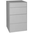 KOMMODE Imola in 52/89/42 cm - Hellgrau/Schwarz, Design, Glas/Holzwerkstoff (52/89/42cm) - Novel