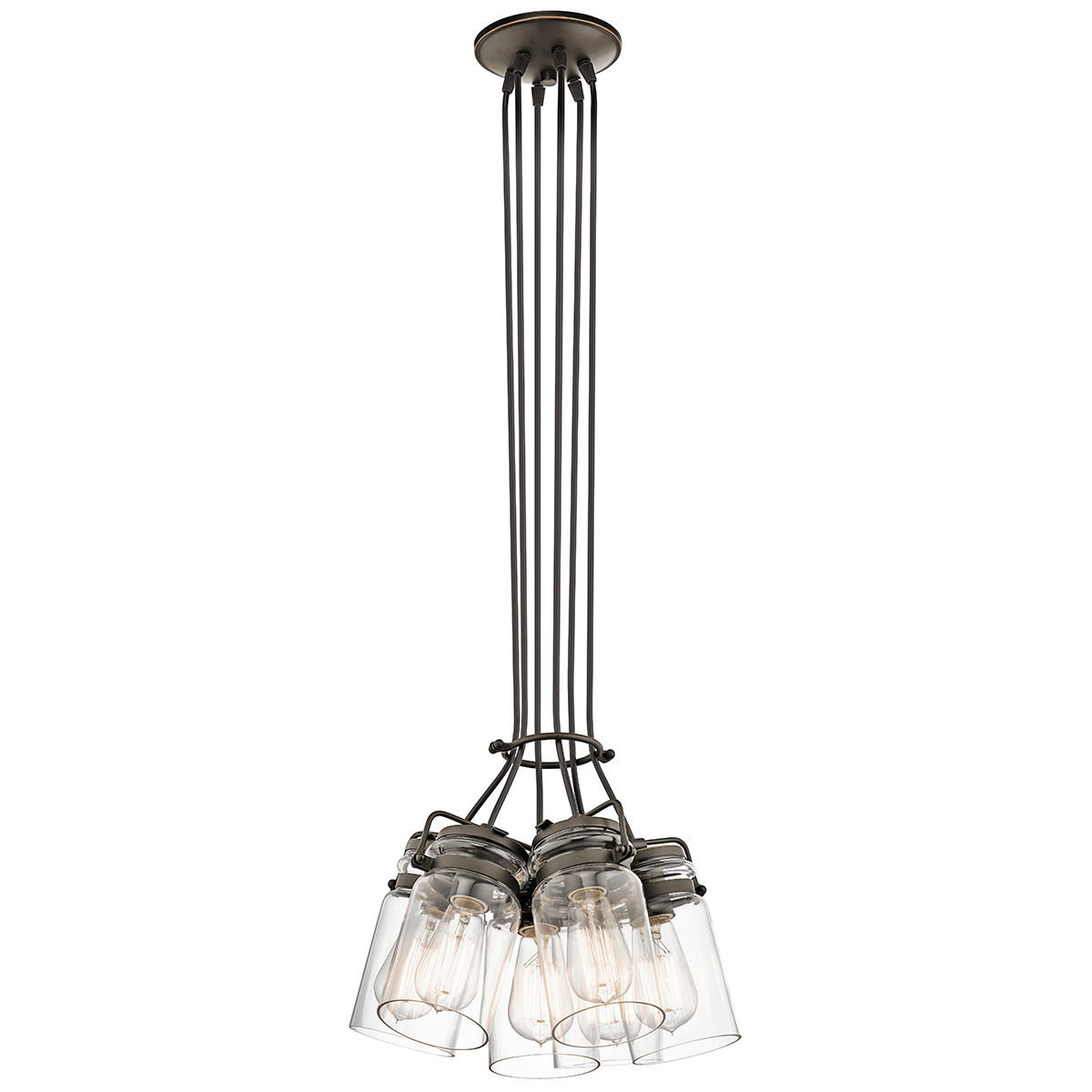 HÄNGELEUCHTE 30.5/25.3 cm - Bronzefarben, Konventionell, Glas/Metall (30.5/25.3cm) - Elstead Lighting