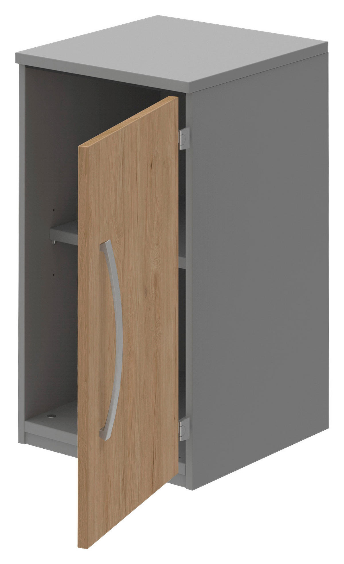 AKTENSCHRANK 40/76,5/43 cm  - Eichefarben/Grau, Konventionell, Holzwerkstoff (40/76,5/43cm) - Moderano