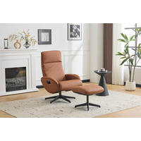 RELAXSESSELSET 77/107/75 cm  in Textil, Leder Braun  - Schwarz/Braun, Design, Leder/Textil (77/107/75cm) - Livetastic