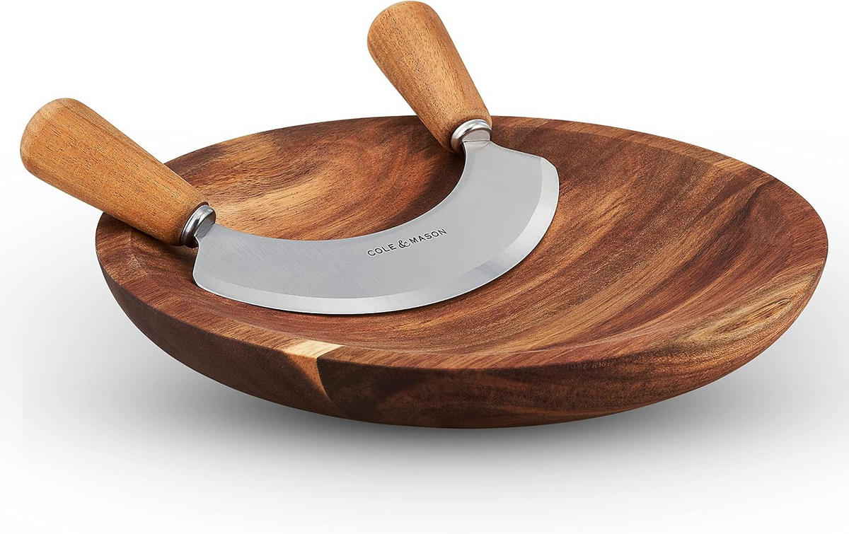 WIEGEMESSER Edelstahl  - Silberfarben/Akaziefarben, Basics, Holz/Metall (24/24,5/24cm) - Cole & Mason