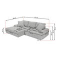 Ecksofa mit Funktion Grau Flachgewebe Zierkissen, Rückenkissen, Bettkasten, Schlaffunktion, Rücken echt, Liegefläche im Originalstoff  - Schwarz/Grau, KONVENTIONELL, Kunststoff/Textil (190/277cm) - Carryhome