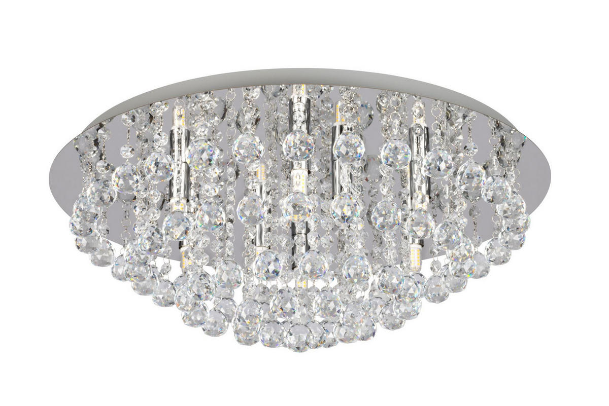 DECKENLEUCHTE Eastbourne 55/22 cm   - Chromfarben, KONVENTIONELL, Glas/Metall (55/22cm) - Novel