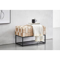 SITZBANK in Metall, Textil Schwarz, Beige  - Beige/Schwarz, Trend, Textil/Metall (71/47/41cm) - Xora