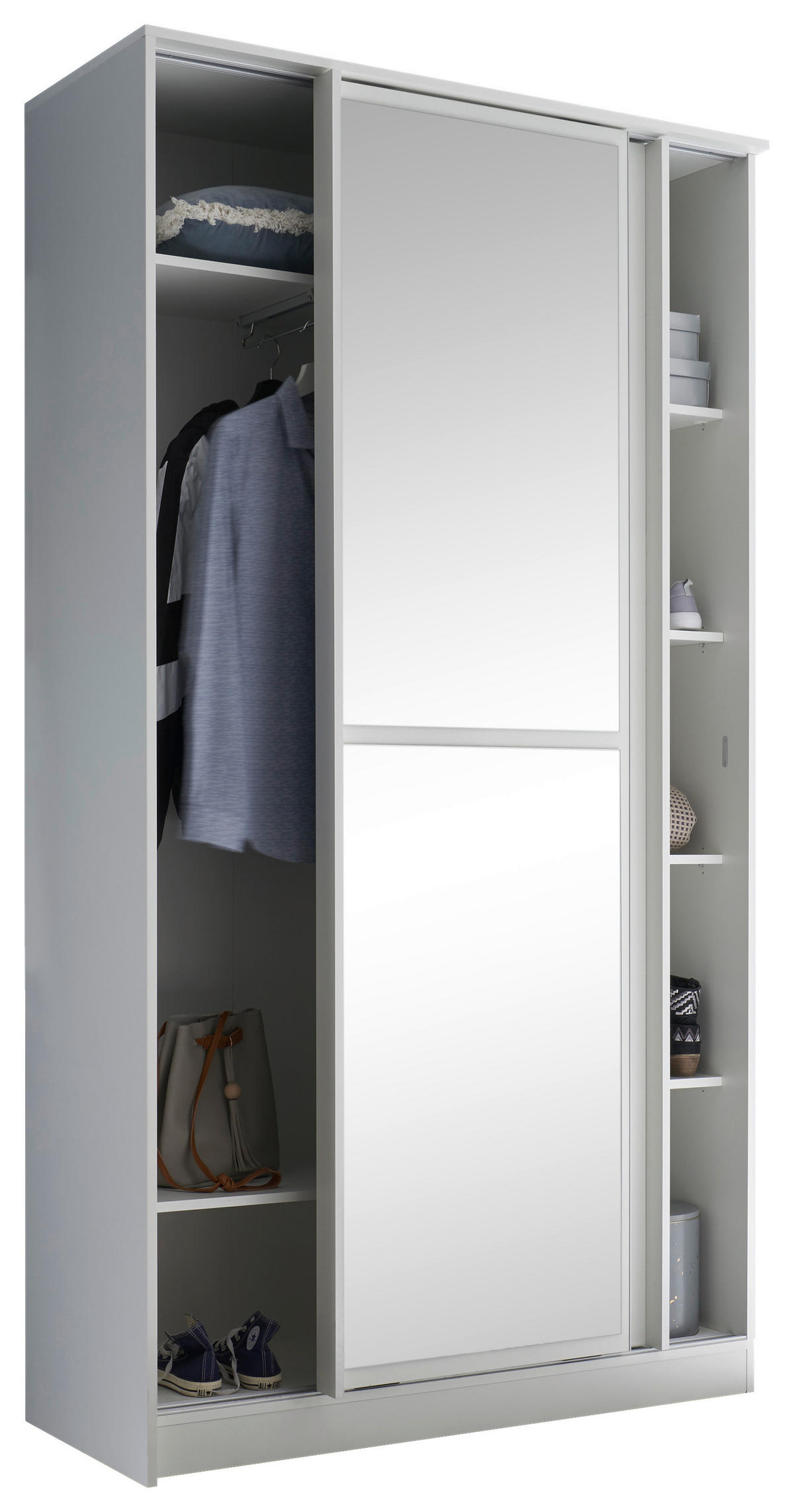 SCHIEBETÜRENSCHRANK 120/220/45 cm 2-türig Weiß  - Weiß, Basics (120/220/45cm) - MID.YOU