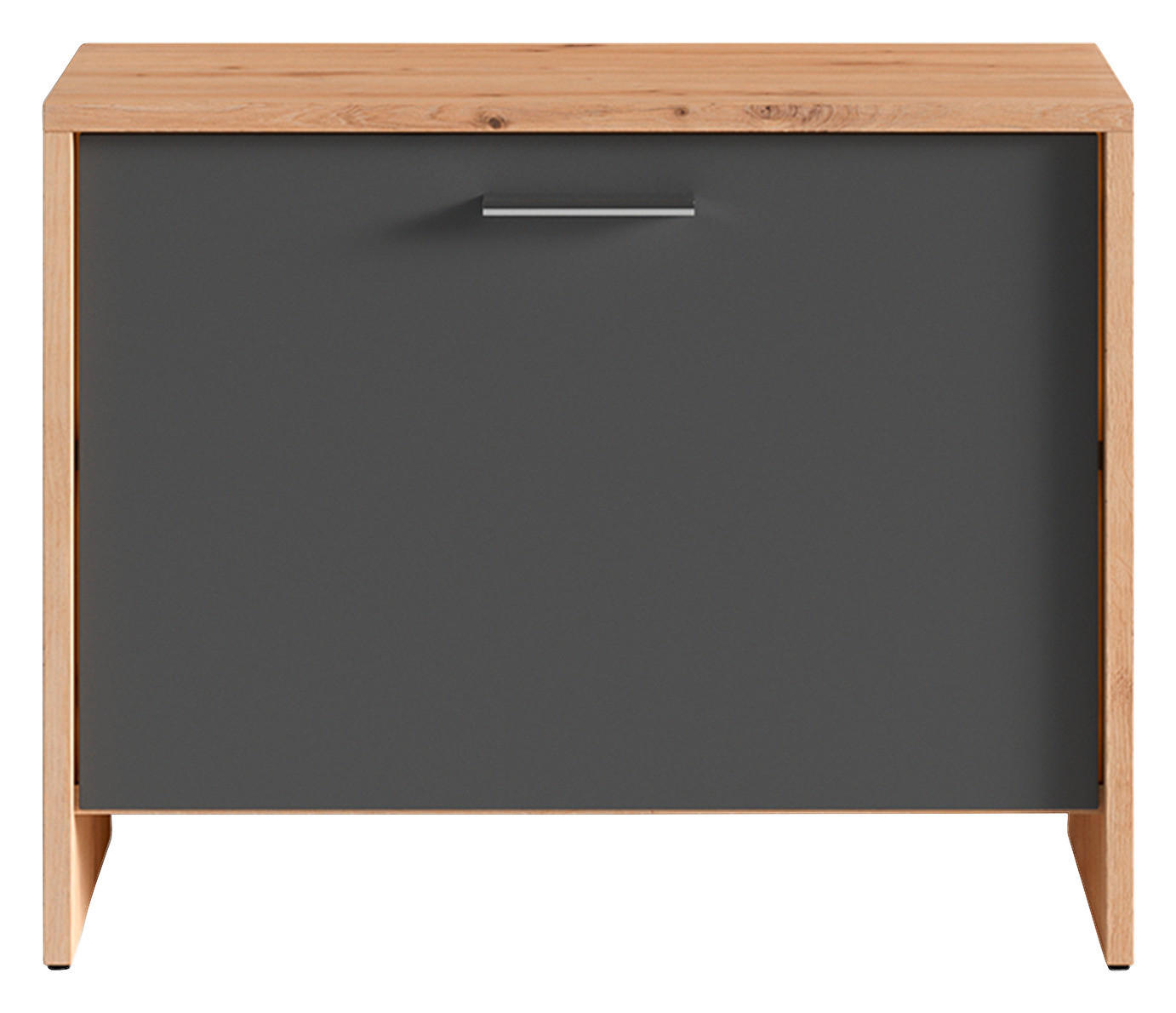 Thumbnail - Mid.you Garderobenbank Ben, Anthrazit, Eiche Artisan, Kunststoff, 1-Sitzer, 60x48x35 cm, FSC Mix, Garderobe, Garderobenb...