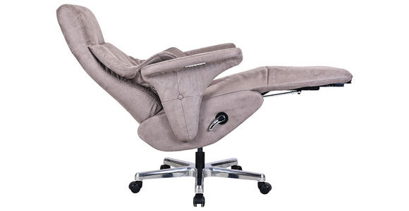 CHEFSESSEL Webstoff Grau, Alufarben  - Alufarben/Grau, Design, Textil/Metall (78/115-122/81cm) - Novel