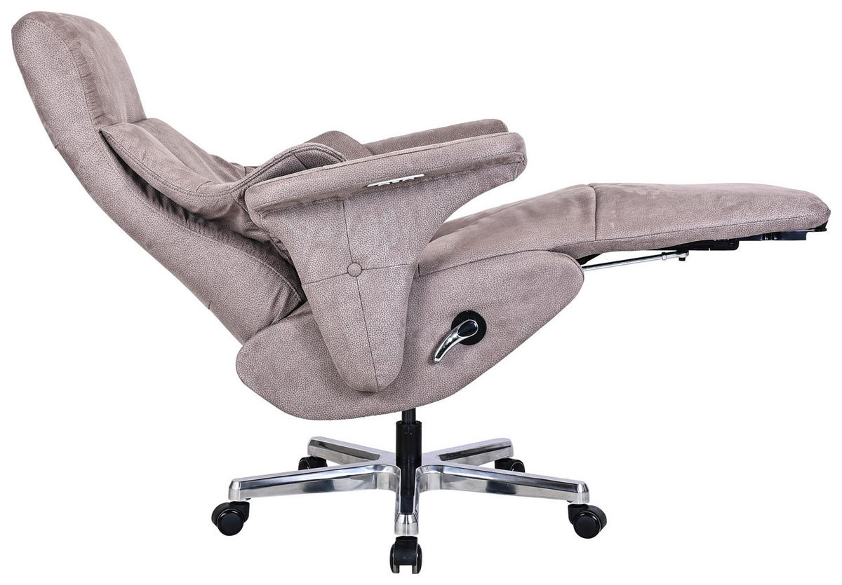 CHEFSESSEL Webstoff Grau, Alufarben  - Alufarben/Grau, Design, Textil/Metall (78/115-122/81cm) - Novel