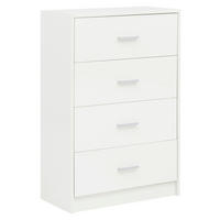 VYSOKÁ KOMODA, biela, 60/90/30 cm - biela/hliníková, Konventionell, kov/kompozitné drevo (60/90/30cm) - MID.YOU