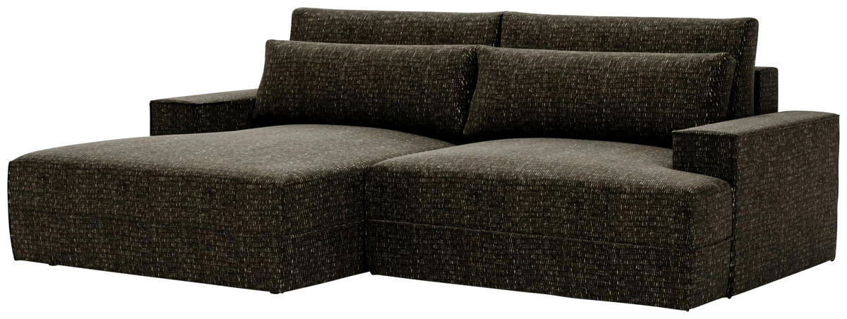 ECKSOFA in Struktur Schwarz  - Schwarz, Design, Kunststoff/Textil (156/272cm) - Livetastic