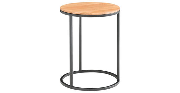 BEISTELLTISCH in Holz, Metall 39/39/51 cm - Eichefarben/Schwarz, Design, Holz/Metall (39/39/51cm) - Johann Jakob