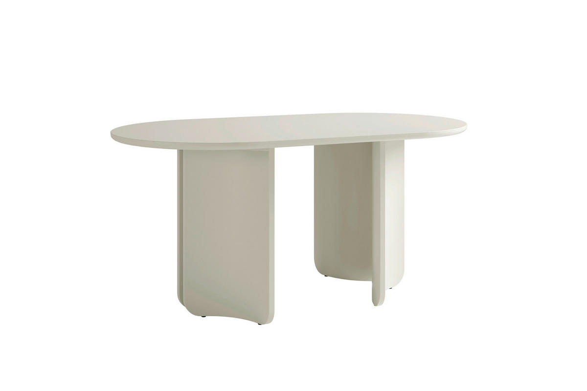 ESSTISCH 160/90/76 cm Nachbildung  Holzwerkstoff oval Seidengrau  - Seidengrau, MODERN, Holzwerkstoff (160/90/76cm) - Schöner Wohnen