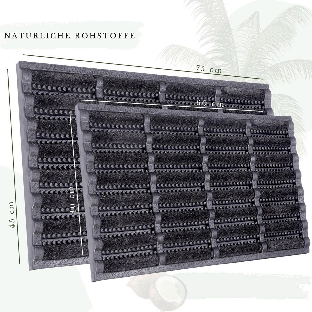 KOKOSMATTE 45/75 cm Mix Mats  - Schwarz, Basics, Naturmaterialien/Kunststoff (45/75cm) - Esposa