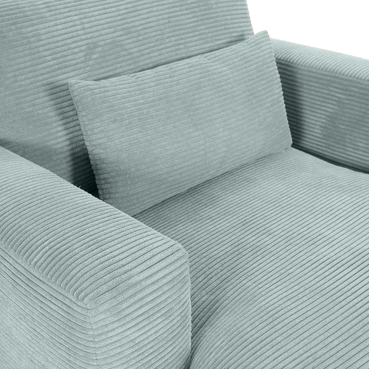 XXL-SESSEL in Cord Hellblau  - Schwarz/Hellblau, Romantik / Landhaus, Kunststoff/Textil (120/67/140cm) - Landscape