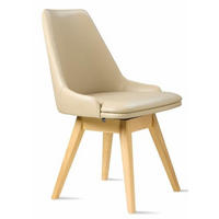 SNURRSTOL  i ekfärgad, beige  - beige/ekfärgad, Lifestyle, läder/trä (56/85/58cm) - Skovby